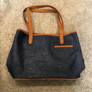 Rosetti blue and brown purse